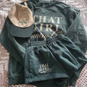 That Girl Set | Crewneck, Shorts & Hat | 3 Piece Set